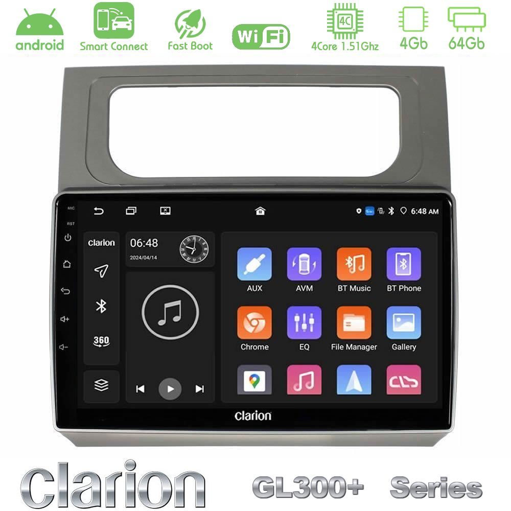 Clarion GL300+ Series 4Core Android ClarionOS 4+64GB  VW Touran 2011-2015 Navigation Multimedia Tablet 10"