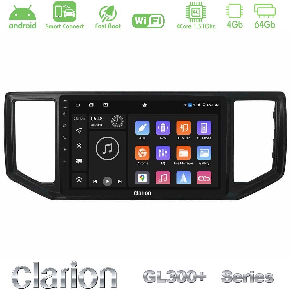 Clarion GL300+ Series 4Core Android ClarionOS 4+64GB  VW Amarok 2017-2022 Navigation Multimedia Tablet 9"