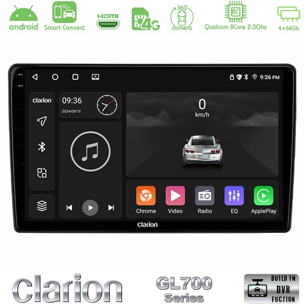 Clarion GL700 Series Alfa Romeo Mito 2008-2014 8Core Android ClarionOS 4+64GB Navigation Multimedia Tablet 9" Με Carplay & Android Auto Με Carplay & Android Auto