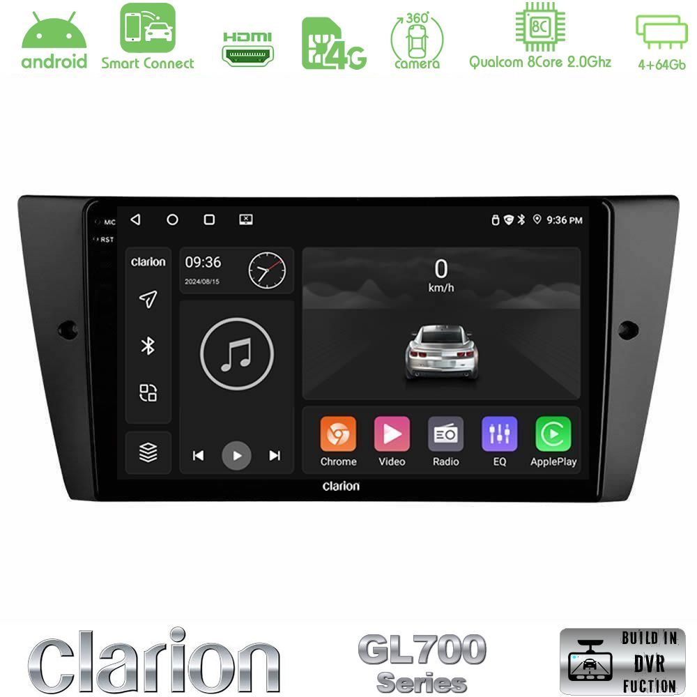 Clarion GL700 Series 8Core Android ClarionOS 4+64GB BMW 3 Series 2006-2011 Navigation Multimedia Tablet 9" Με Carplay & Android Auto