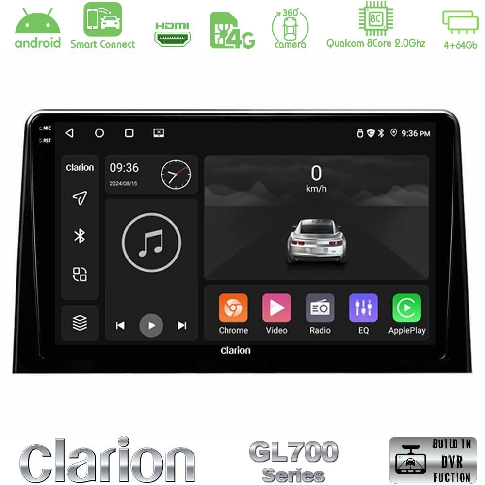 Clarion GL700 QUALCOMM Series 8Core Android ClarionOS 4+64GB Peugeot Partner / Citroen Berlingo 2020-> Navigation Multimedia Tablet 10" Με Carplay & Android Auto