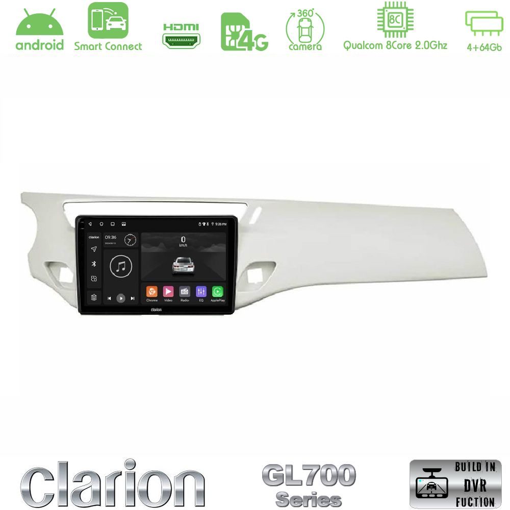 Clarion GL700 Series 8Core Android ClarionOS 4+64GB Citroen C3 2009-2016 Navigation Multimedia Tablet 9" Με Carplay & Android Auto