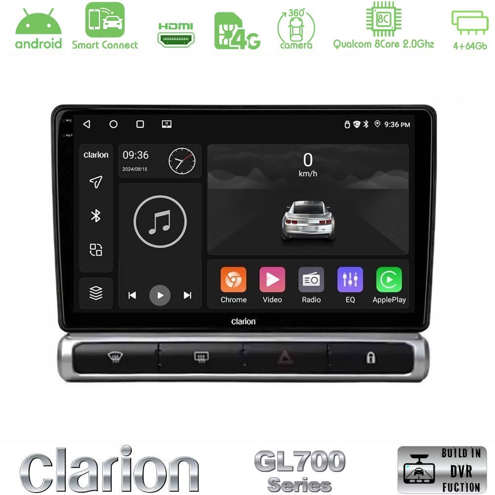 Clarion GL700 Series 8Core Android ClarionOS 4+64GB Citroen C3 2016-> Navigation Multimedia Tablet 9" Με Carplay & Android Auto