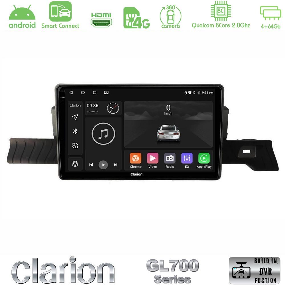Clarion GL700 Series 8Core Android ClarionOS 4+64GB Citroen C3 You 2025-> Navigation Multimedia Tablet 9" Με Carplay & Android Auto