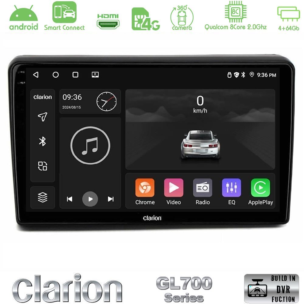 Clarion GL700 QUALCOMM Series 8Core Android ClarionOS 4+64GB Citroen C5 2008-2019 Navigation Multimedia Tablet 10" Με Carplay & Android Auto