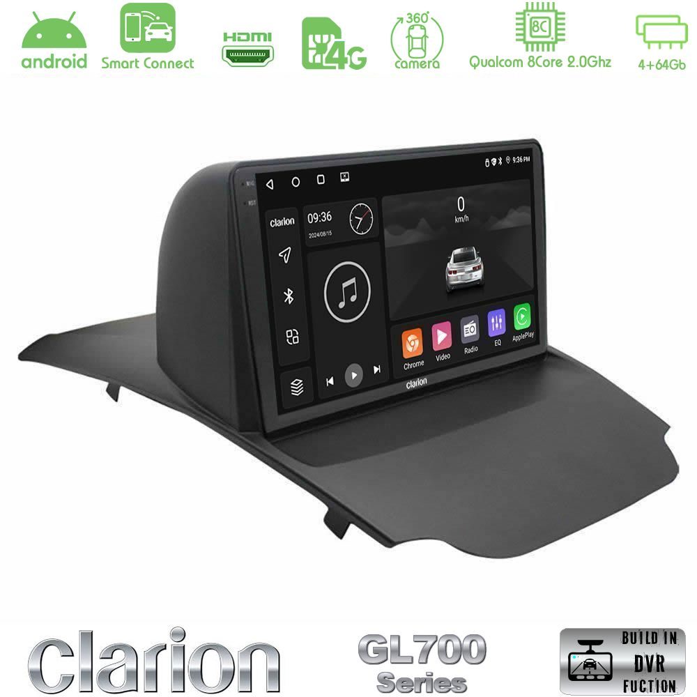 Clarion GL700 Series 8Core Android ClarionOS 4+64GB Ford Ecosport 2014-2017 Navigation Multimedia Tablet 9" Με Carplay & Android Auto