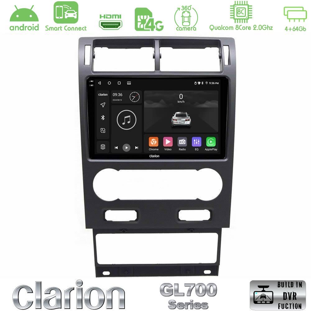 Clarion GL700 Series 8Core Android ClarionOS 4+64GB Ford Mondeo 2004-2007 Navigation Multimedia Tablet 9" Με Carplay & Android Auto