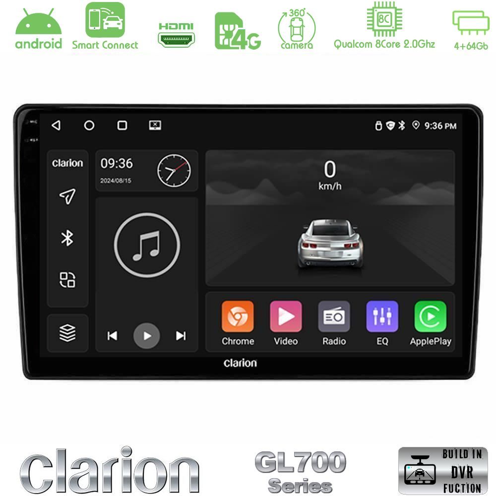 Clarion GL700 QUALCOMM Series Ford Transit 2007 – 2013 8Core Android ClarionOS 4+64GB Navigation Multimedia Tablet 10" Με Carplay & Android Auto Με Carplay & Android Auto