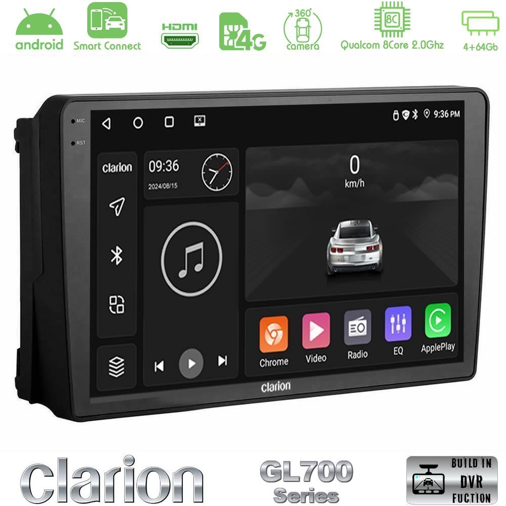 Clarion GL700 Series 8Core Android ClarionOS 4+64GB Ford 2007-> Navigation Multimedia Tablet 9" Με Carplay & Android Auto
