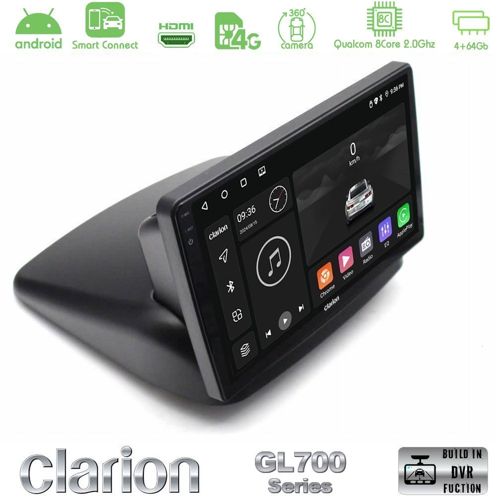 Clarion GL700 QUALCOMM Series 8Core Android ClarionOS 4+64GB Fiat Doblo 2002-2009 Navigation Multimedia Tablet 10" Με Carplay & Android Auto