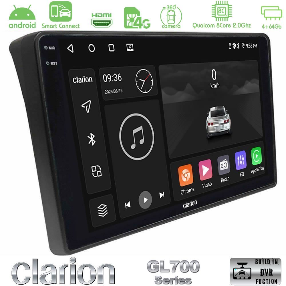 Clarion GL700 Series 8Core Android ClarionOS 4+64GB Fiat Ducato/Citroen Jumper/Peugeot Boxer Navigation Multimedia Tablet 9" Με Carplay & Android Auto