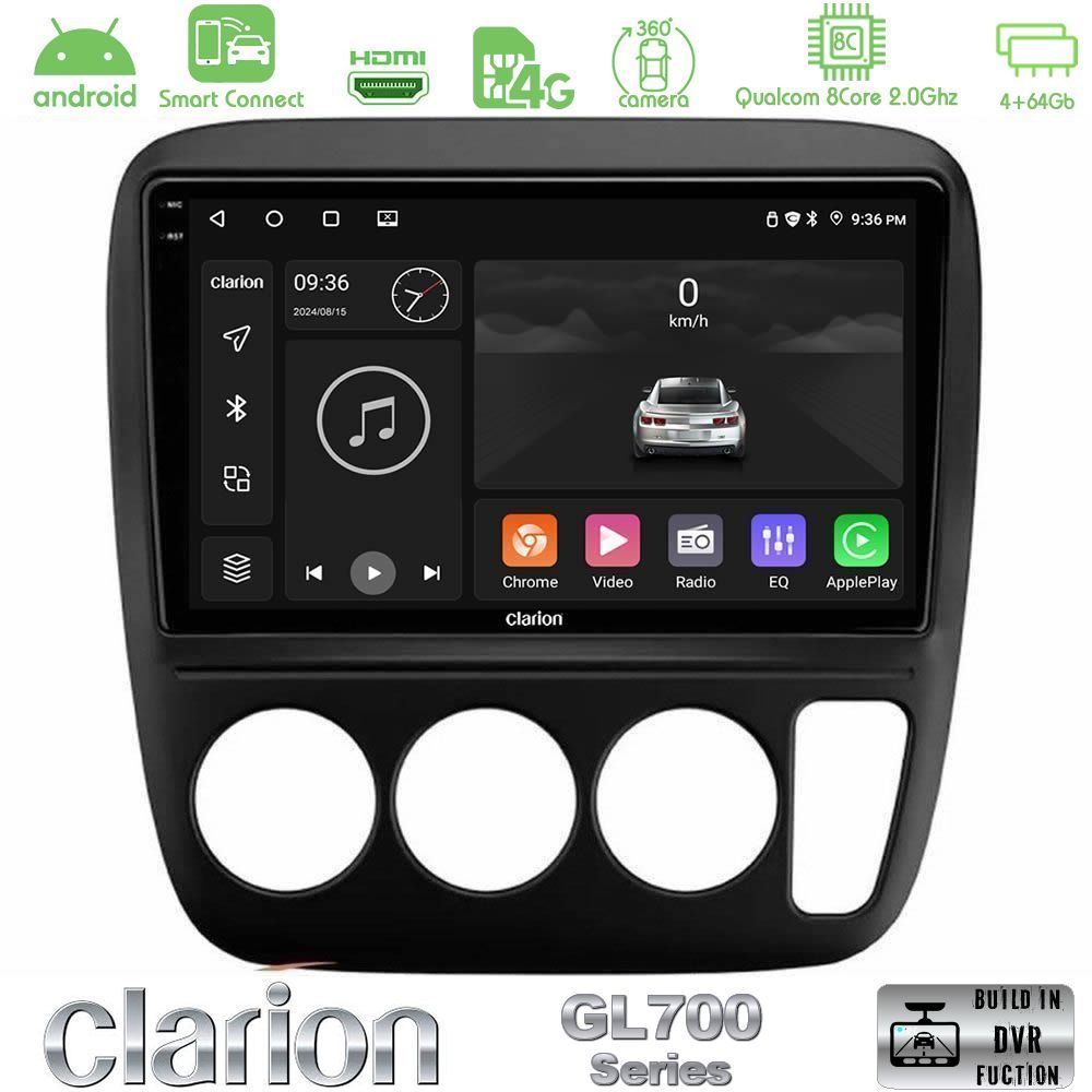 Clarion GL700 Series 8Core Android ClarionOS 4+64GB Honda CRV 1997-2001 Navigation Multimedia Tablet 9" Με Carplay & Android Auto