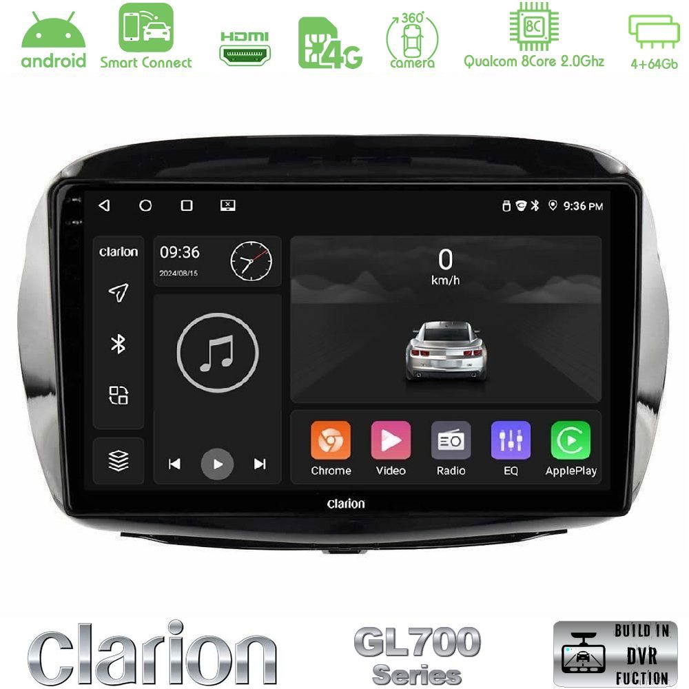 Clarion GL700 QUALCOMM Series 8Core Android ClarionOS 4+64GB Honda FR-V 2004-2009 Navigation Multimedia Tablet 10" Με Carplay & Android Auto