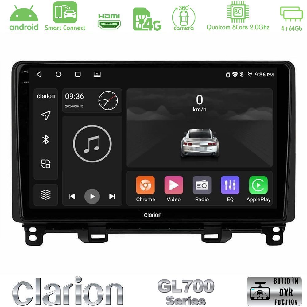 Clarion GL700 QUALCOMM Series 8Core Android ClarionOS 4+64GB Honda Jazz RHD 2021-2025 Navigation Multimedia Tablet 10" Με Carplay & Android Auto