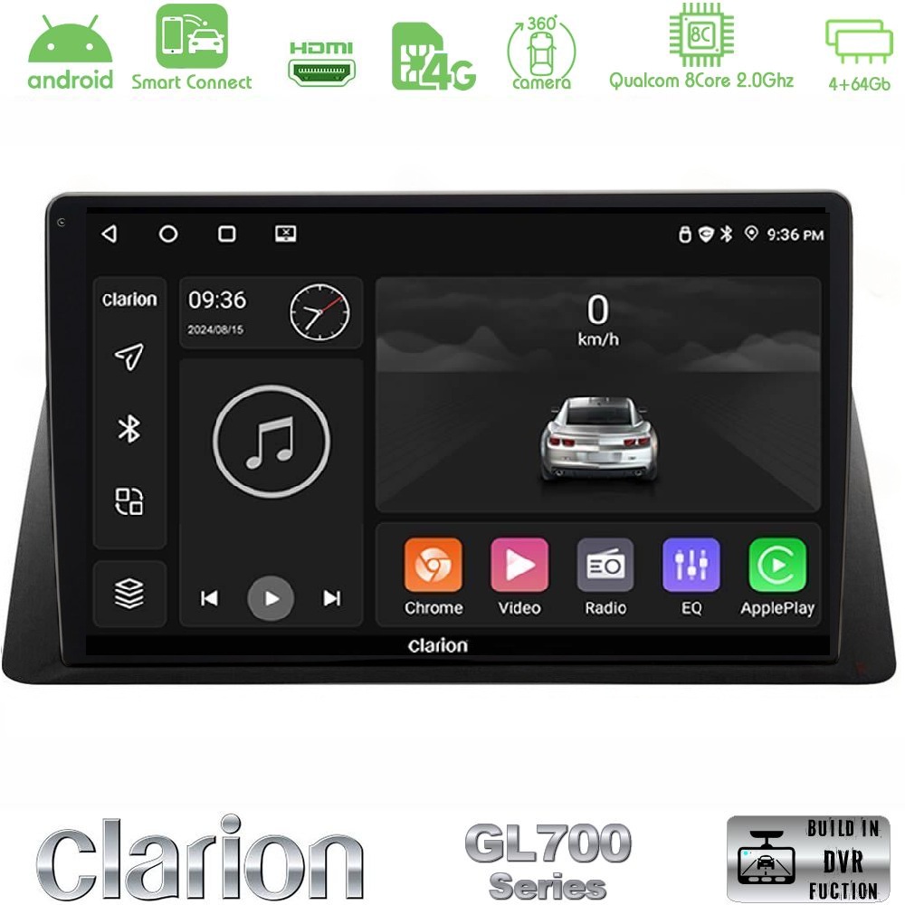 Clarion GL700 QUALCOMM Series Honda WR-V 2024-> 8Core Android ClarionOS 4+64GB Navigation Multimedia Tablet 10" Με Carplay & Android Auto Με Carplay & Android Auto