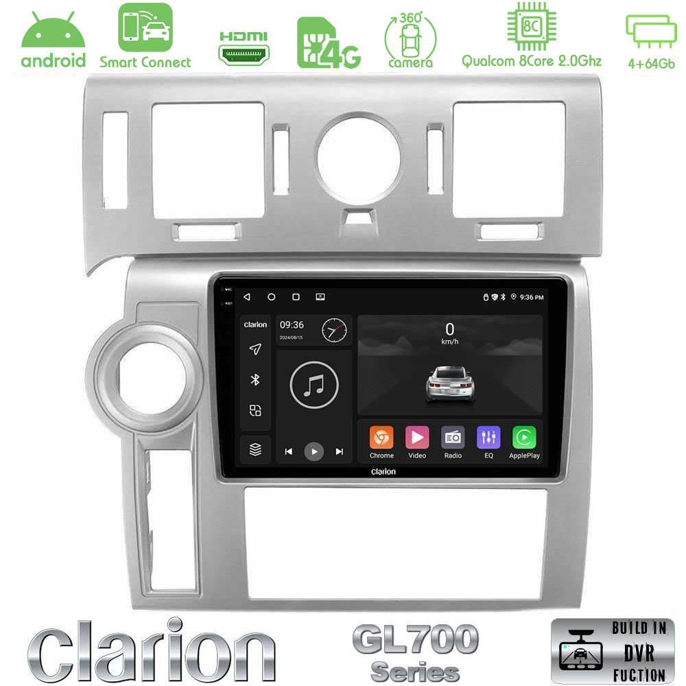 Clarion GL700 Series 8Core Android ClarionOS 4+64GB Hummer H2 2008-2009 Navigation Multimedia Tablet 9" Με Carplay & Android Auto
