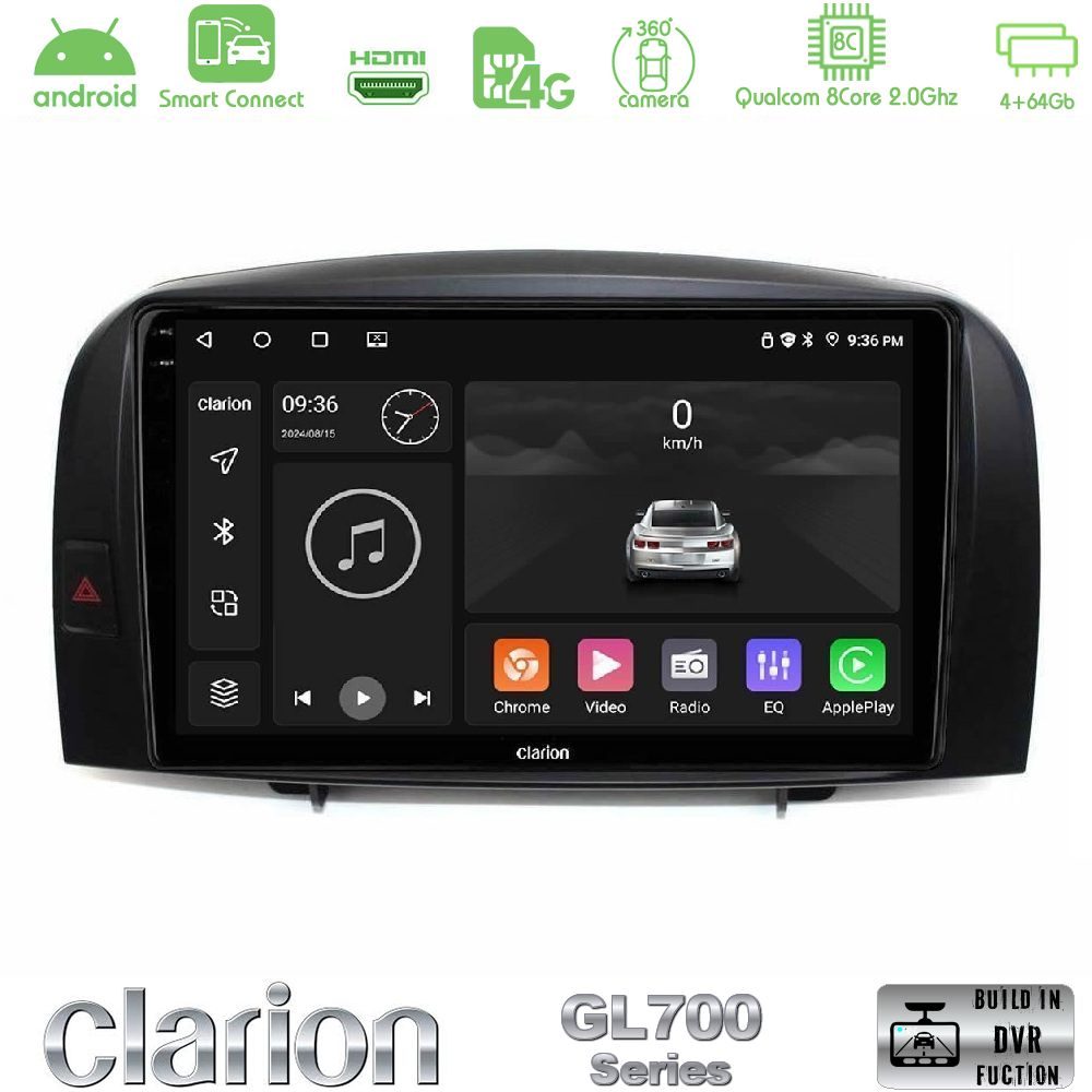 Clarion GL700 QUALCOMM Series 8Core Android ClarionOS 4+64GB Hyundai Sonata 2005-2009 Navigation Multimedia Tablet 10" Με Carplay & Android Auto