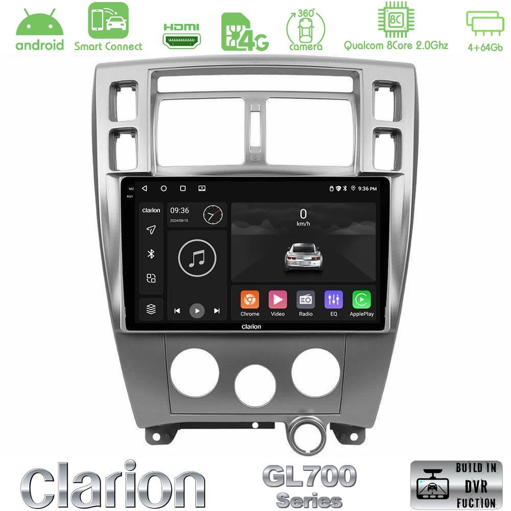 Clarion GL700 Series 8Core Android ClarionOS 4+64GB Hyundai Tucson Navigation Multimedia Tablet 10" Με Carplay & Android Auto