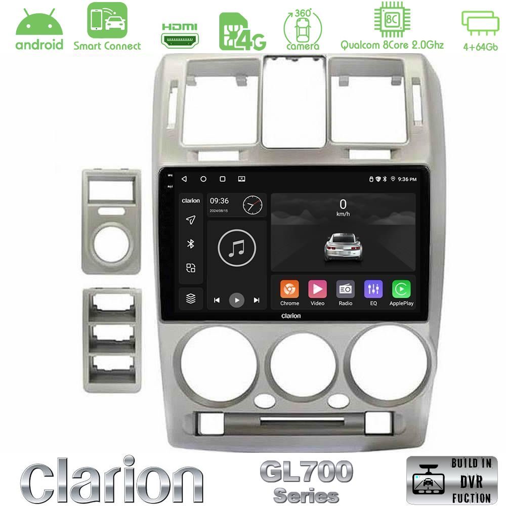 Clarion GL700 Series Hyundai Getz 2002-2009 8Core Android ClarionOS 4+64GB Navigation Multimedia Tablet 9" Με Carplay & Android Auto Με Carplay & Android Auto