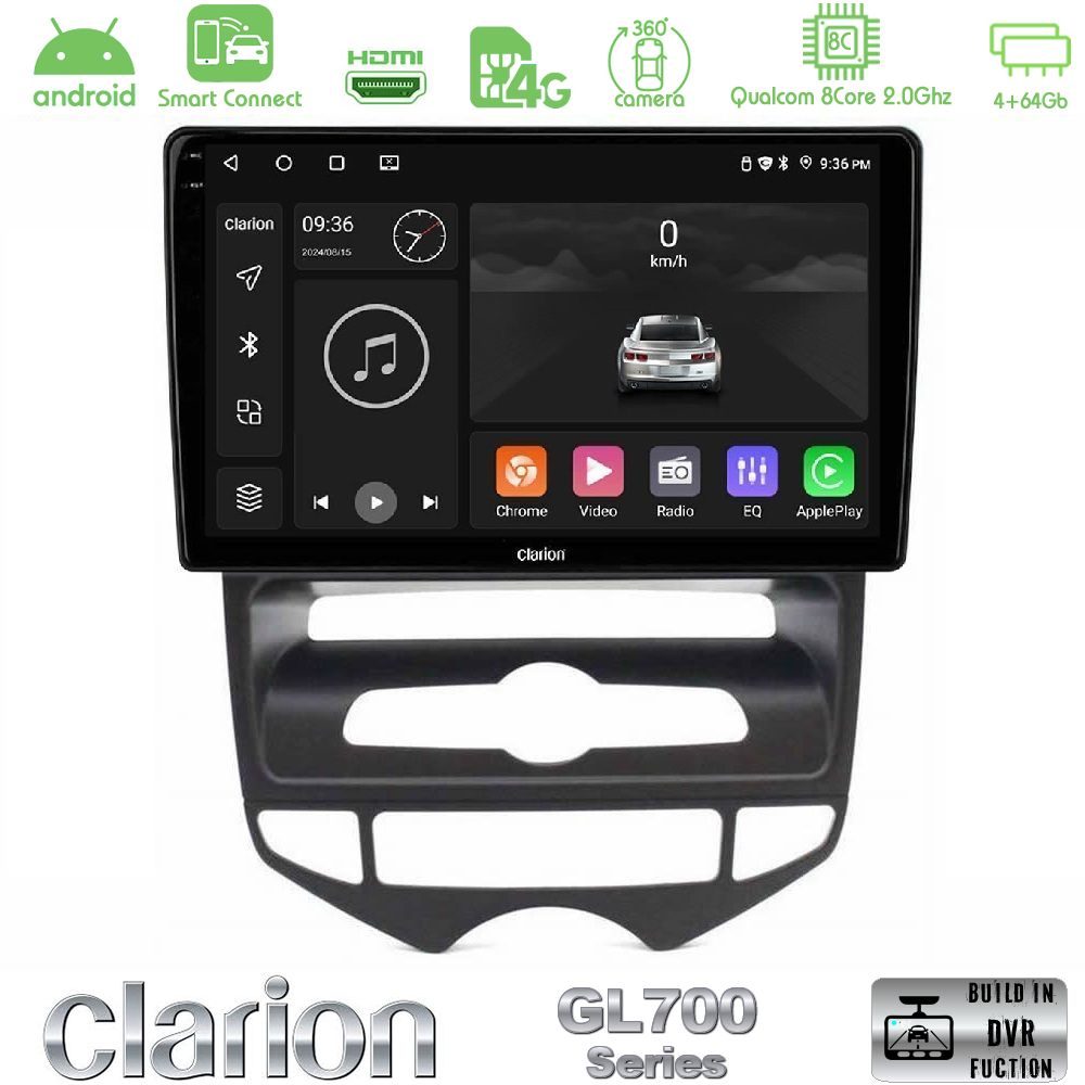 Clarion GL700 QUALCOMM Series 8Core Android ClarionOS 4+64GB Hyundai ix20 2010-2020 (AUTO A/C) Navigation Multimedia Tablet 10" Με Carplay & Android Auto