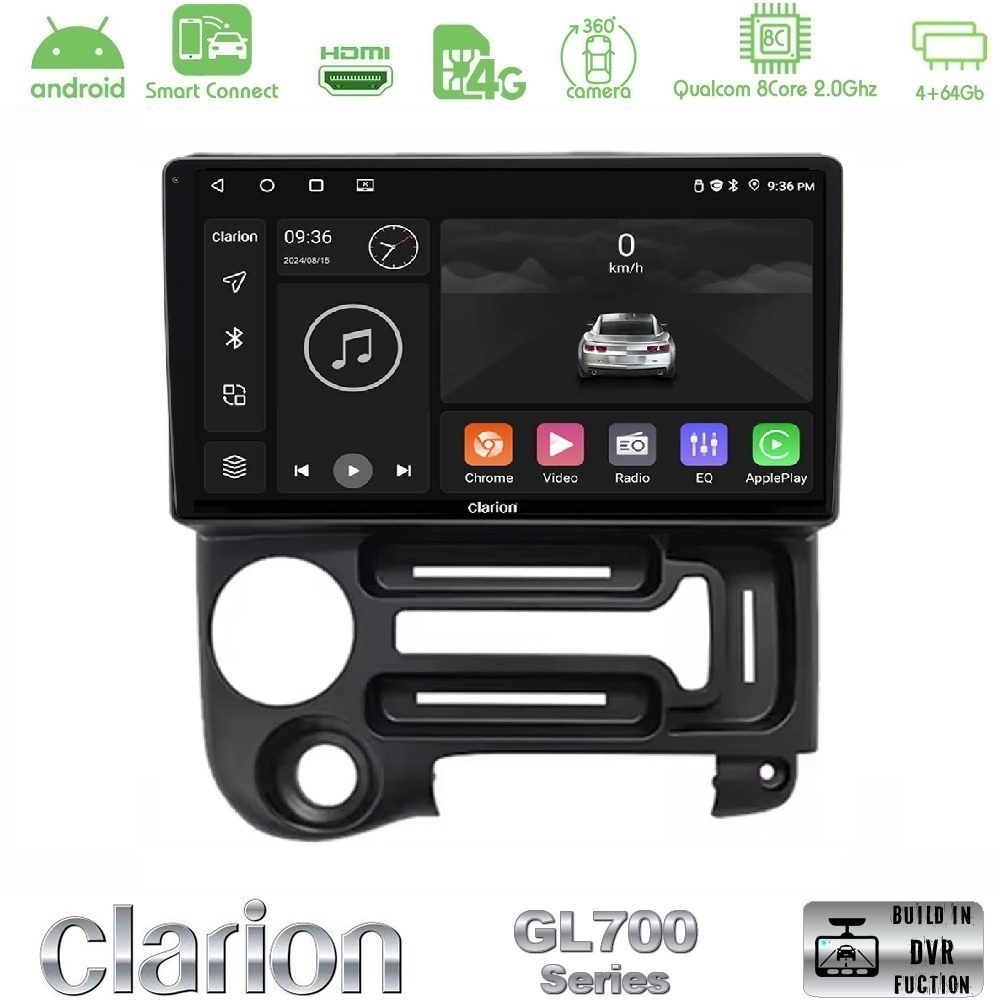 Clarion GL700 Series 8Core Android ClarionOS 4+64GB Hyundai Atos 1997 – 2010 Navigation Multimedia Tablet 9" Με Carplay & Android Auto