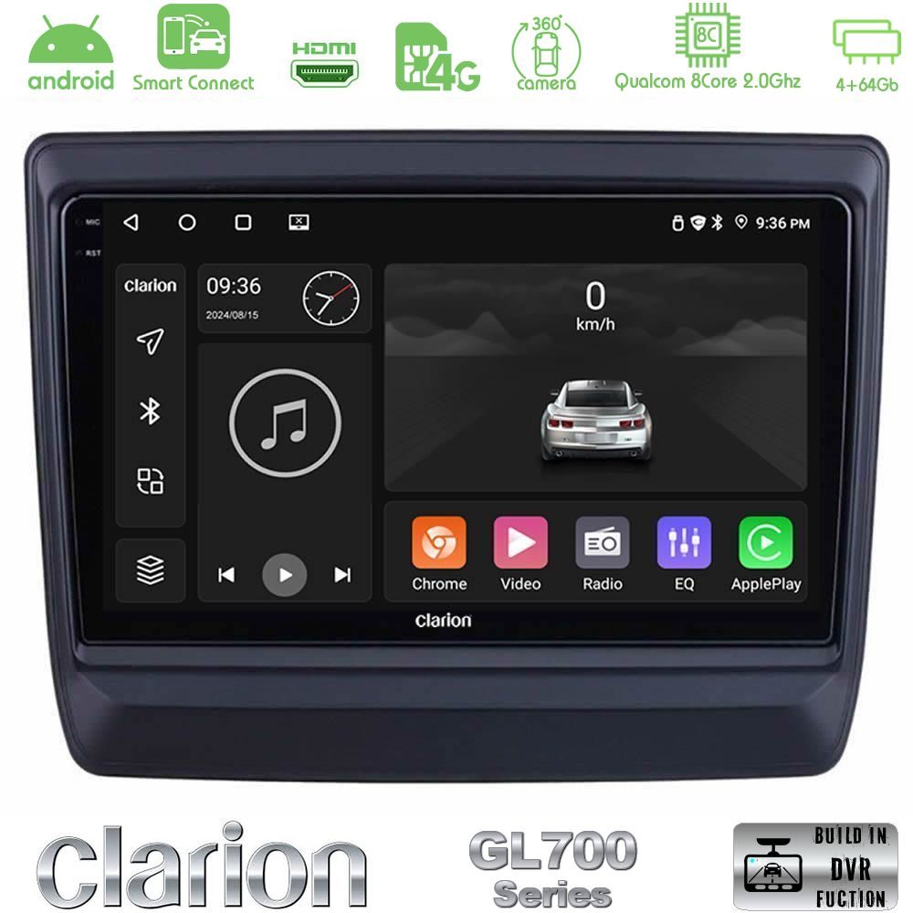Clarion GL700 Series 8Core Android ClarionOS 4+64GB Isuzu D-MAX 2020-2023 Navigation Multimedia Tablet 9" Με Carplay & Android Auto