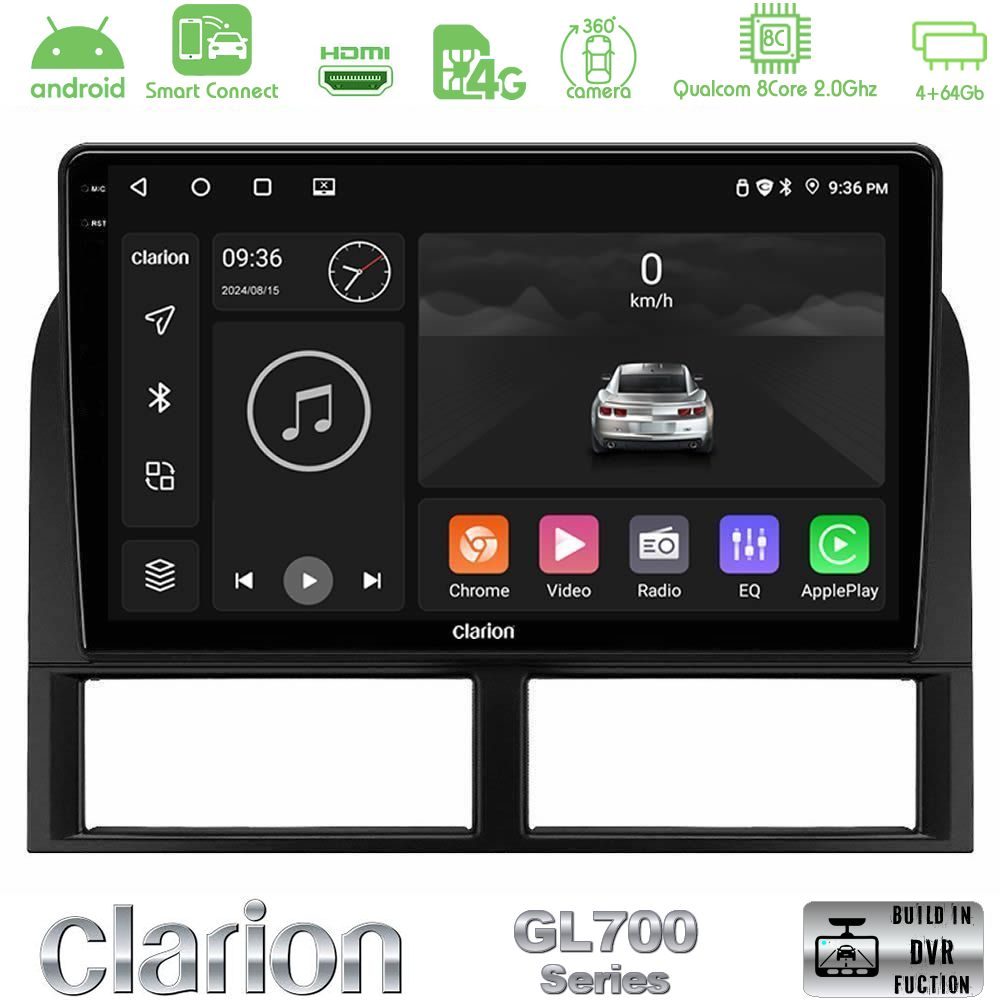Clarion GL700 Series 8Core Android ClarionOS 4+64GB Jeep Grand Cherokee 1999-2004 Navigation Multimedia Tablet 9" Με Carplay & Android Auto