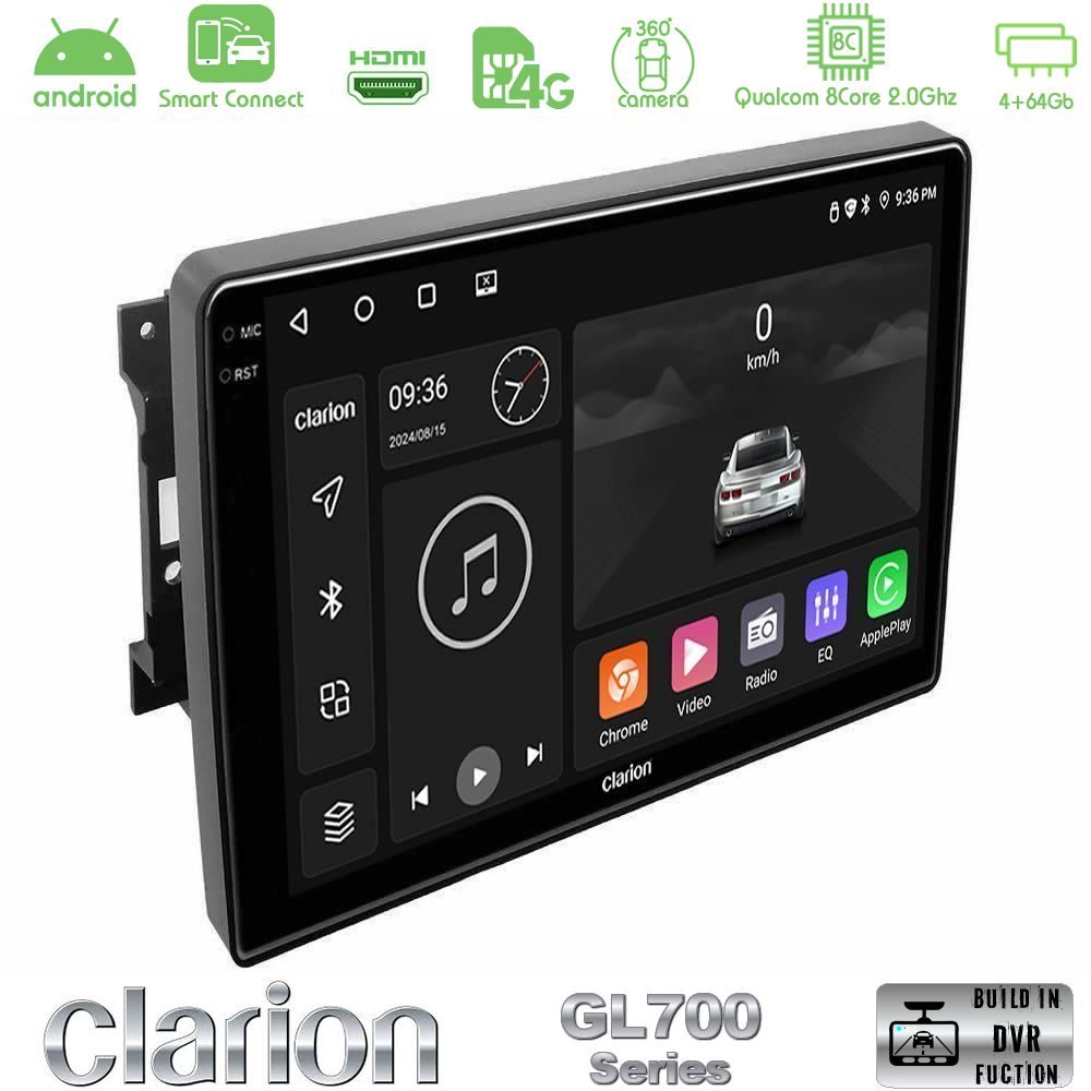 Clarion GL700 Series 8Core Android ClarionOS 4+64GB Chrysler / Dodge / Jeep Navigation Multimedia Tablet 10" Με Carplay & Android Auto