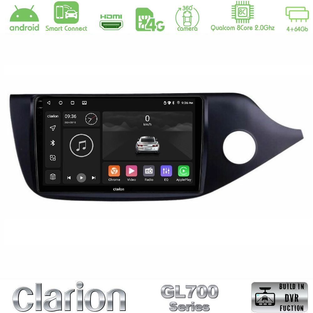 Clarion GL700 Series 8Core Android ClarionOS 4+64GB Kia Cee’d/ProCeed 2013-2017 RHD Navigation Multimedia Tablet 9" Με Carplay & Android Auto