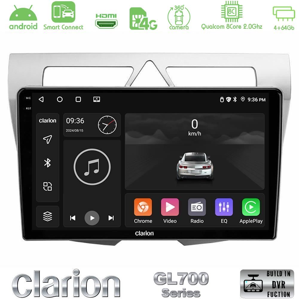 Clarion GL700 Series 8Core Android ClarionOS 4+64GB Kia Picanto Navigation Multimedia Tablet 9" Με Carplay & Android Auto