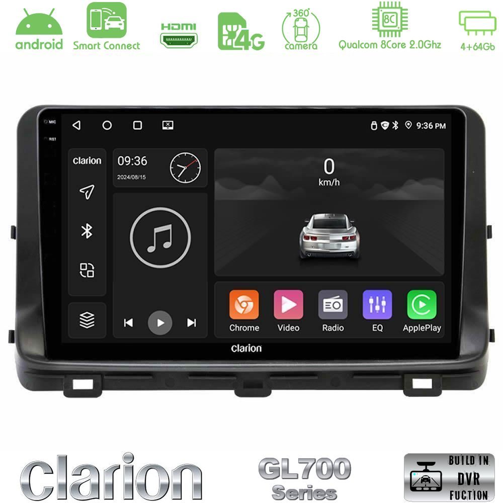 Clarion GL700 Series 8Core Android ClarionOS 4+64GB Kia Ceed 2018-2023 Navigation Multimedia Tablet 10" Με Carplay & Android Auto