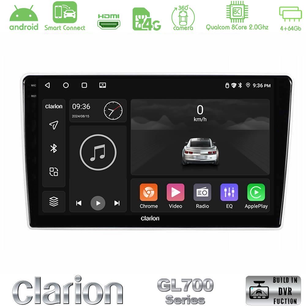 Clarion GL700 Series Kia Sportage 2005-2008 8Core Android ClarionOS 4+64GB Navigation Multimedia Tablet 9" Με Carplay & Android Auto Με Carplay & Android Auto