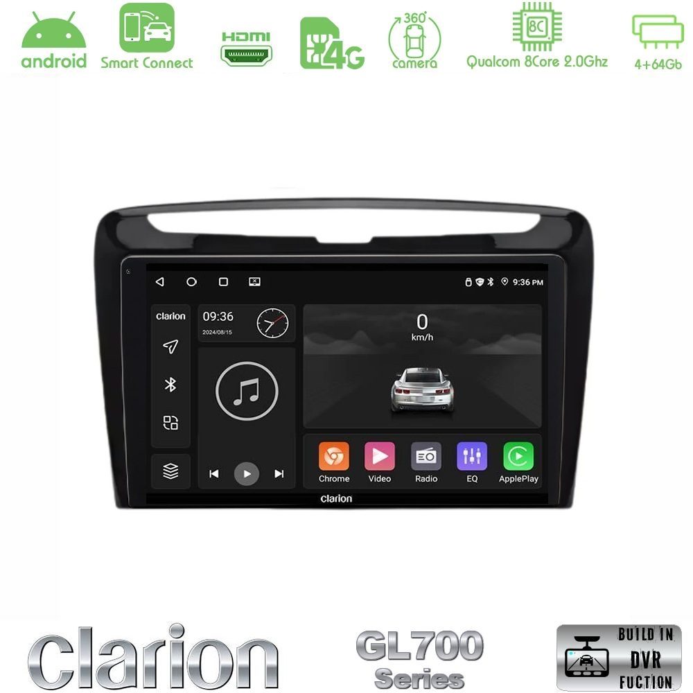 Clarion GL700 Series 8Core Android ClarionOS 4+64GB Lancia Ypsilon 2011-2015 Navigation Multimedia Tablet 9" Με Carplay & Android Auto