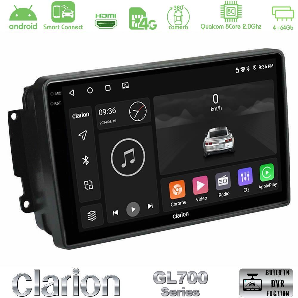 Clarion GL700 Series 8Core Android ClarionOS 4+64GB Mercedes C/CLK/G Class (W203/W209) Navigation Multimedia Tablet 9" Με Carplay & Android Auto