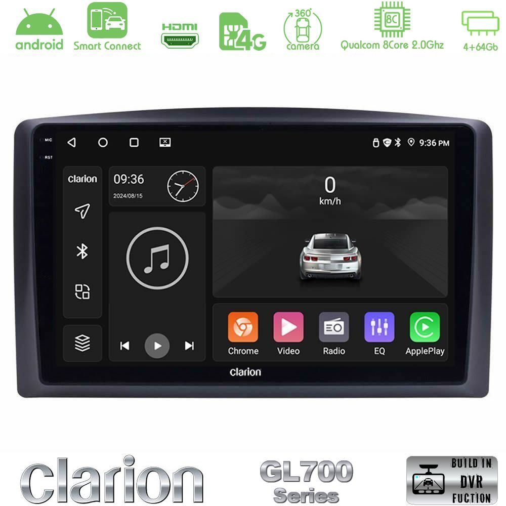 Clarion GL700 Series 8Core Android ClarionOS 4+64GB Mercedes Vito 2015-2021 Navigation Multimedia Tablet 10" Με Carplay & Android Auto