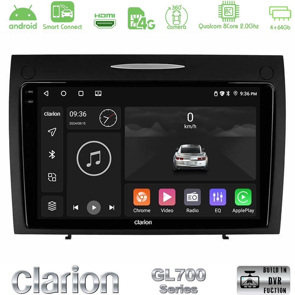Clarion GL700 Series 8Core Android ClarionOS 4+64GB Mercedes SLK Class Navigation Multimedia Tablet 9" Με Carplay & Android Auto