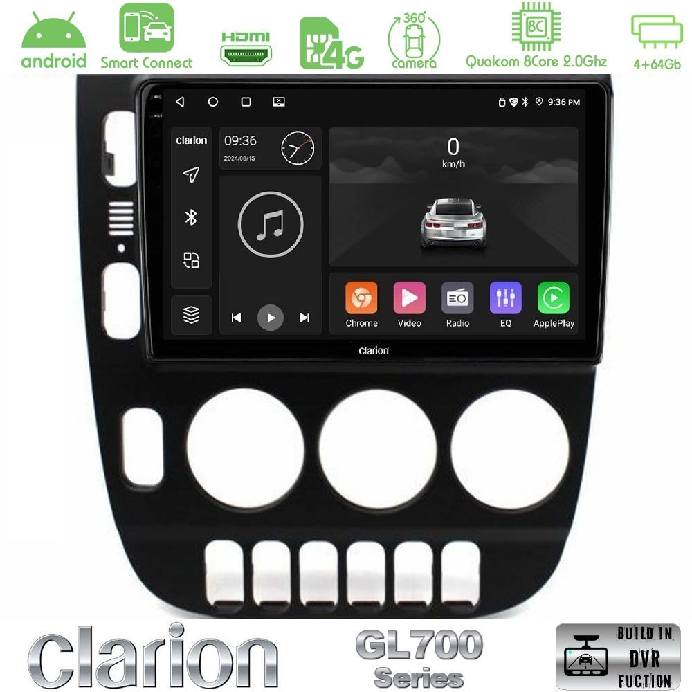 Clarion GL700 Series 8Core Android ClarionOS 4+64GB Mercedes ML Class (W163) 1998-2005 Navigation Multimedia Tablet 9" Με Carplay & Android Auto