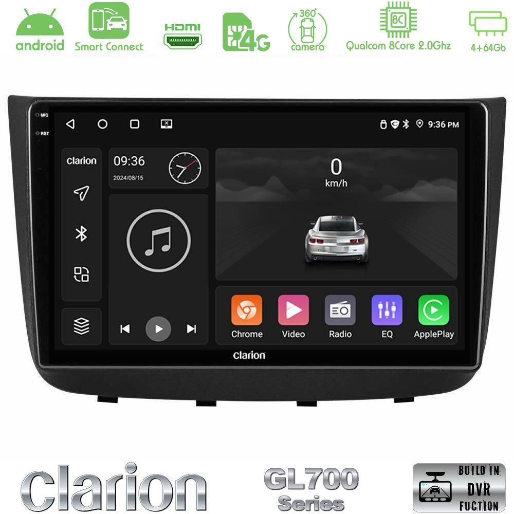 Clarion GL700 QUALCOMM Series Mercedes Vito/Viano 2003-2006 8Core Android ClarionOS 4+64GB Navigation Multimedia Tablet 10" Με Carplay & Android Auto