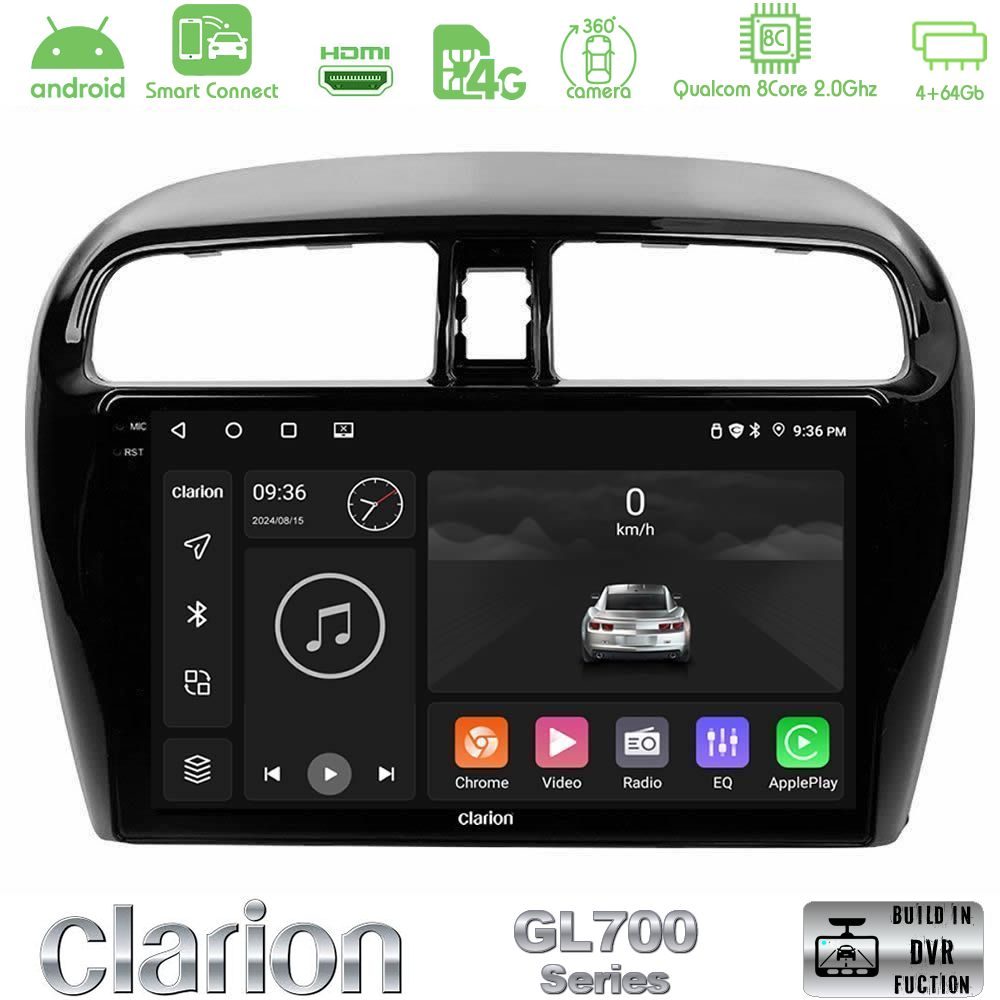 Clarion GL700 Series 8Core Android ClarionOS 4+64GB Mitsubishi Space Star 2013-2016 Navigation Multimedia Tablet 9" Με Carplay & Android Auto