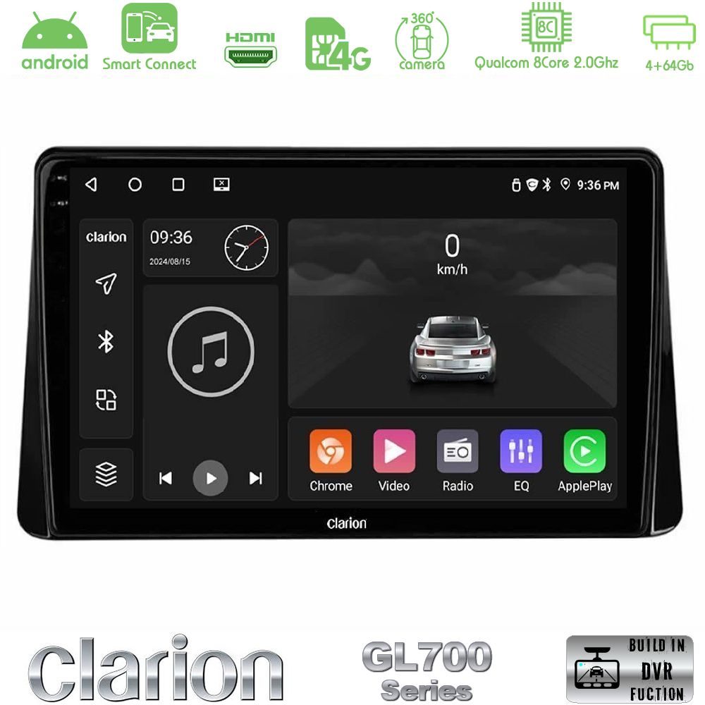 Clarion GL700 Series 8Core Android ClarionOS 4+64GB Mitsubishi Eclipse Cross 2018-2023 Navigation Multimedia Tablet 9" Με Carplay & Android Auto