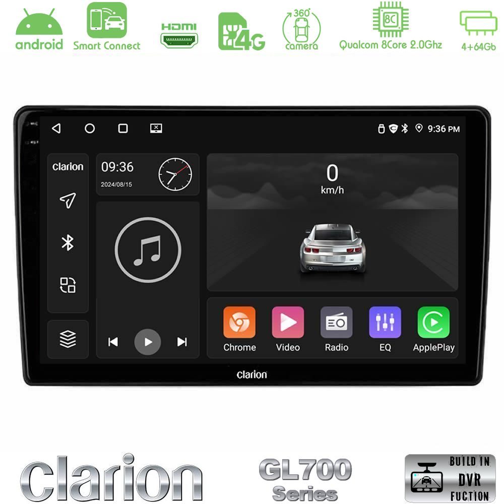 Clarion GL700 QUALCOMM Series 8Core Android ClarionOS 4+64GB Mitsubishi Outlander 2002 – 2007 Navigation Multimedia Tablet 10" Με Carplay & Android Auto