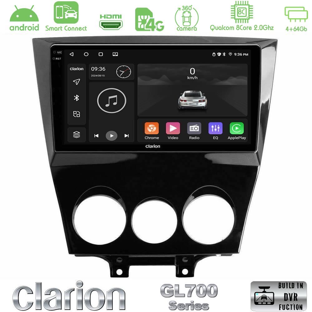 Clarion GL700 Series 8Core Android ClarionOS 4+64GB Mazda RX8 2008-2012 Navigation Multimedia Tablet 9" Με Carplay & Android Auto