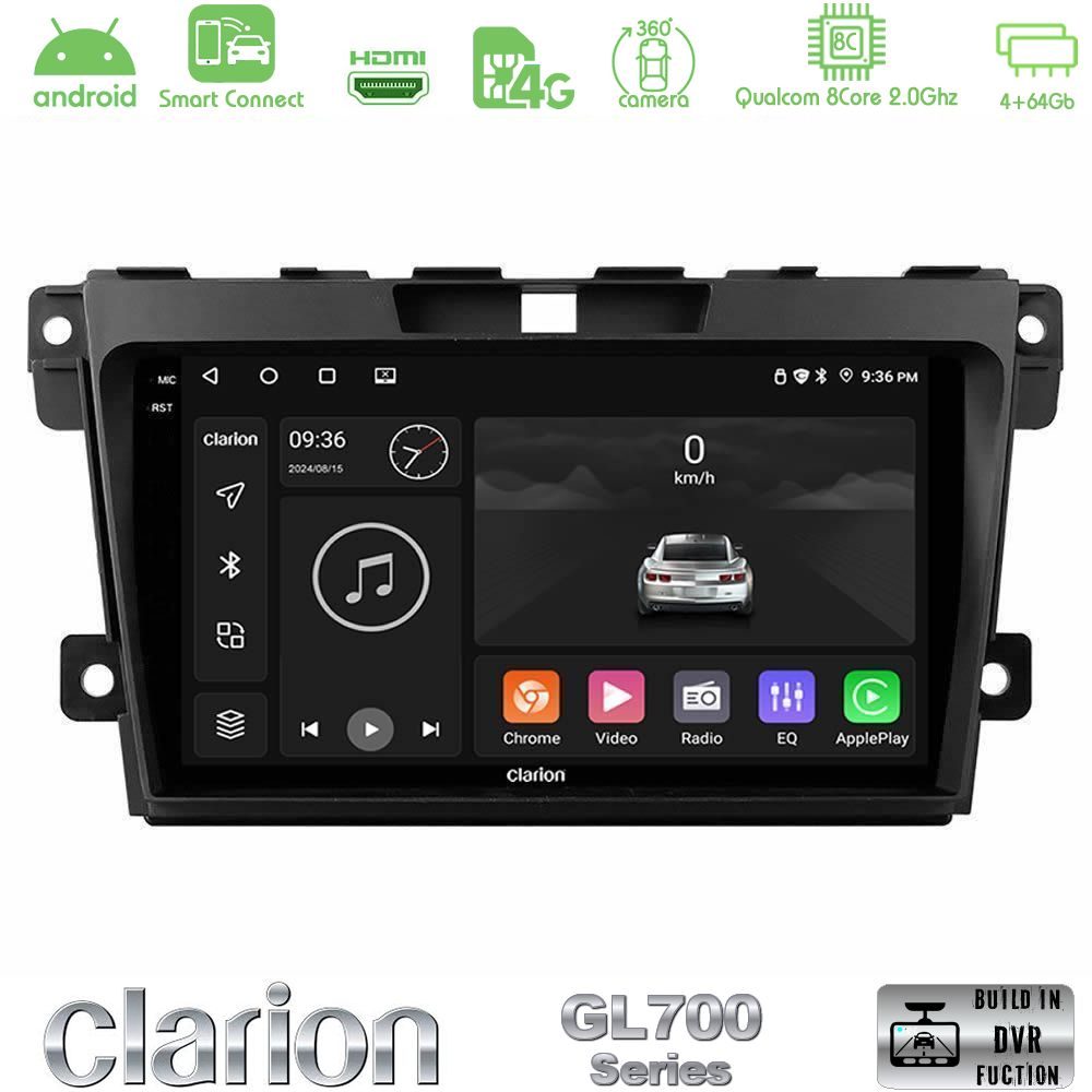 Clarion GL700 Series 8Core Android ClarionOS 4+64GB Mazda CX-7 2007-2011 Navigation Multimedia Tablet 9" Με Carplay & Android Auto