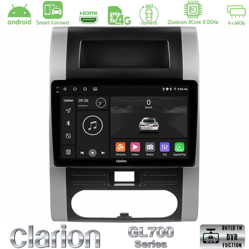 Clarion GL700 Series 8Core Android ClarionOS 4+64GB Nissan X-Trail T31 Navigation Multimedia Tablet 10" Με Carplay & Android Auto