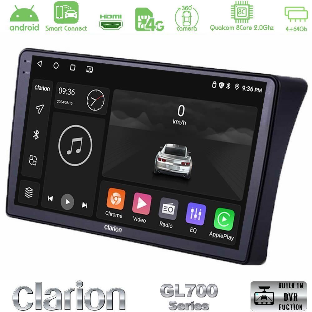 Clarion GL700 Series 8Core Android ClarionOS 4+64GB Nissan Navara D40 Navigation Multimedia Tablet 9" Με Carplay & Android Auto