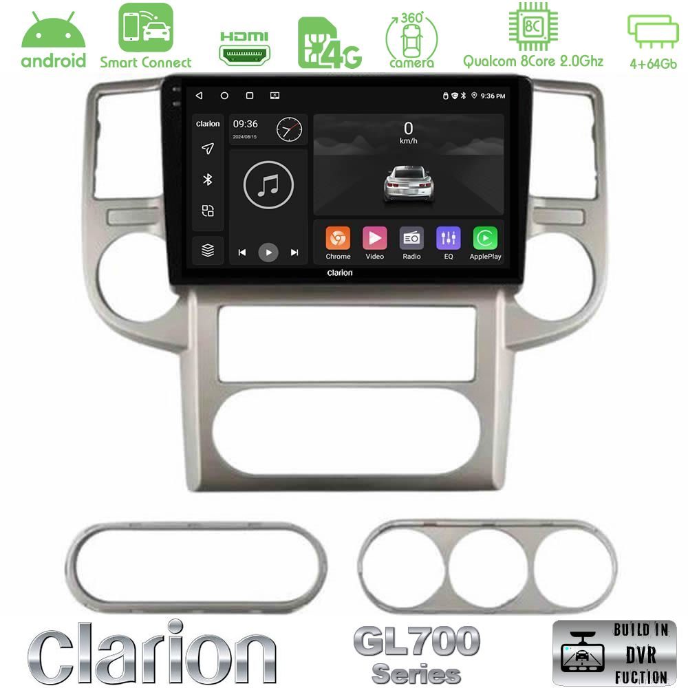 Clarion GL700 Series 8Core Android ClarionOS 4+64GB Nissan X-Trail 2003-2007 Navigation Multimedia Tablet 10" Με Carplay & Android Auto