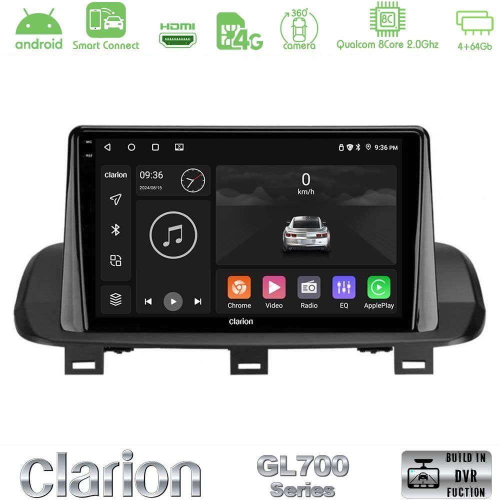 Clarion GL700 QUALCOMM Series 8Core Android ClarionOS 4+64GB Nissan Qashqai J12 & X-Trail T33 Navigation Multimedia Tablet 10" Με Carplay & Android Auto