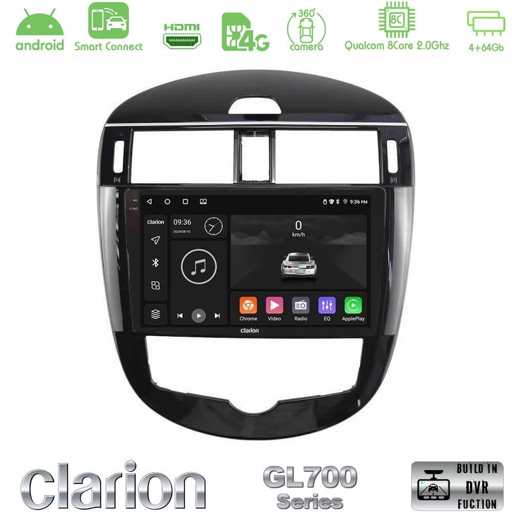 Clarion GL700 Series 8Core Android ClarionOS 4+64GB Nissan Pulsar 2015-2018 Navigation Multimedia Tablet 9" Με Carplay & Android Auto