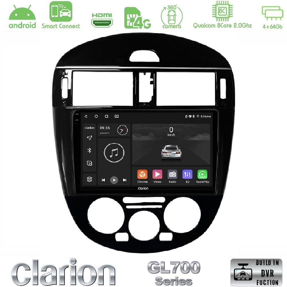 Clarion GL700 Series 8Core Android ClarionOS 4+64GB Nissan Pulsar 2015-2018 (Manual A/C) Navigation Multimedia Tablet 9" Με Carplay & Android Auto
