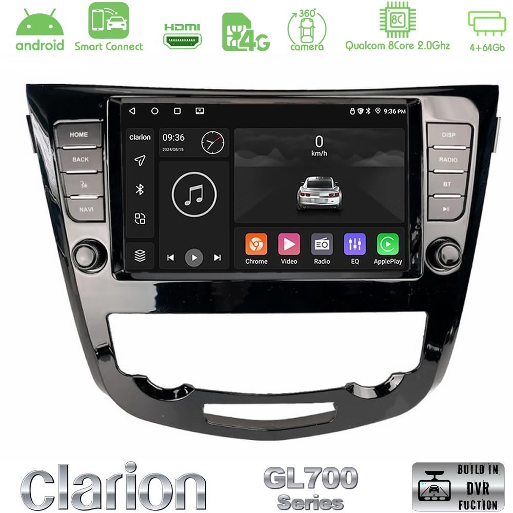 Clarion GL700 Series 8Core Android ClarionOS 4+64GB Nissan Qashqai J11 (AUTO A/C) Navigation Multimedia Tablet 9" Με Carplay & Android Auto